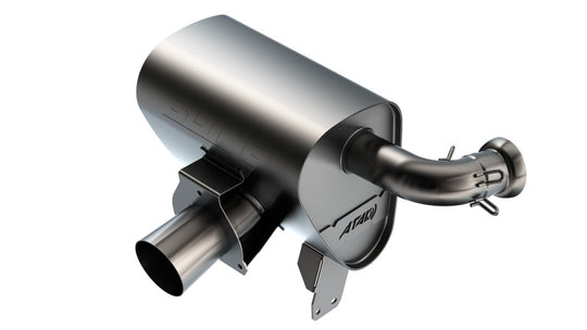 Borla 15-22 Can-Am Maverick X3 900cc Triple Turbo Manifold-Back Exhaust Atak Muffler - Black Coated - 12678CB