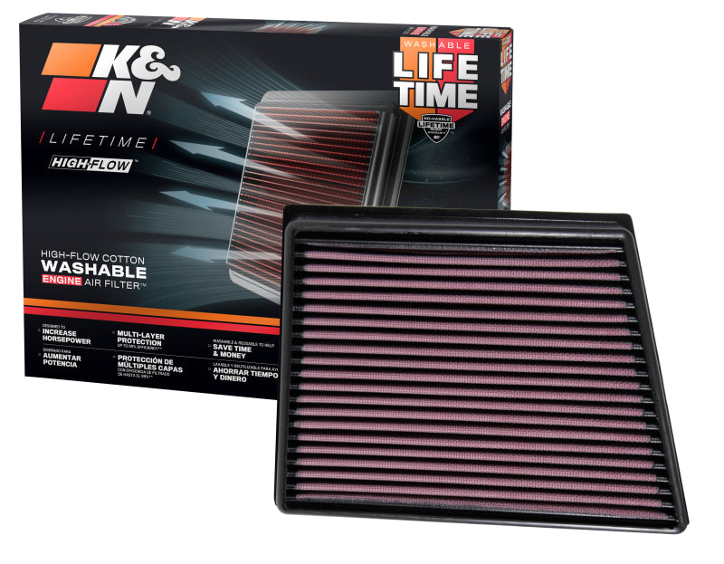 K&N 2015 Jaguar F-Pace V6-3.0L F/I Left Side Replacement Drop In Air Filter - 33-3075