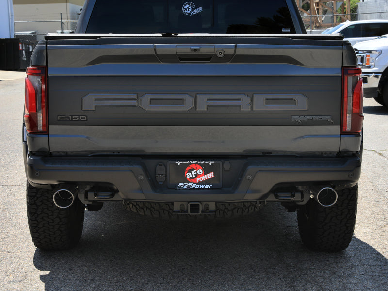 aFe 21-24 Ford F-150 Vulcan Series 3 IN to 3-1/2 IN Stainless Steel Cat-Back Exhaust System - Black - 49-33151-B