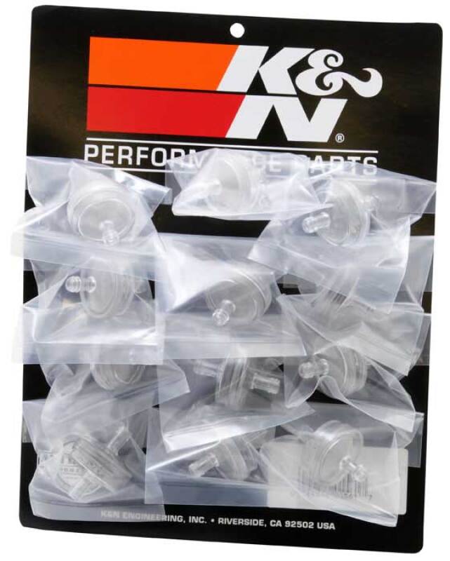 K&N Stainless Mesh Fuel Filter 12in LN Gas Filter .25in FLG 1.75in L - 81-0230
