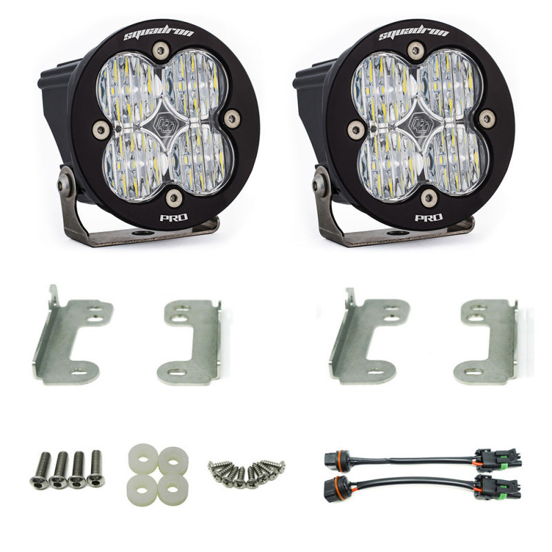 Baja Designs 07-09 Wrangler JK w/OE Bumper Squadron R Pro Fog Pocket Kit - Clear - 448148