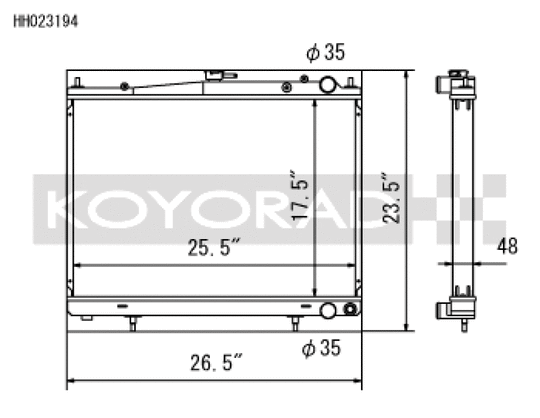Koyo 00-02 Nissan Skyline GTR 2.6L Turbo Racing Radiator - HH023194