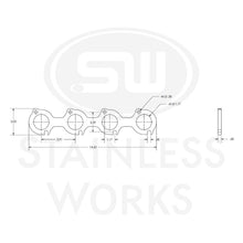 Load image into Gallery viewer, Stainless Works Small Block Ford 4.6L 2V Round Port Header 304SS Exhaust Flanges 1-3/4in Primaries - HF462V175