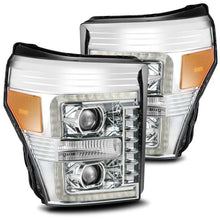 Load image into Gallery viewer, AlphaRex 11-16 Ford F-350 SD LUXX LED Proj Headlights Plank Style Chrm w/Activ Light/Seq Signal/DRL - 880145