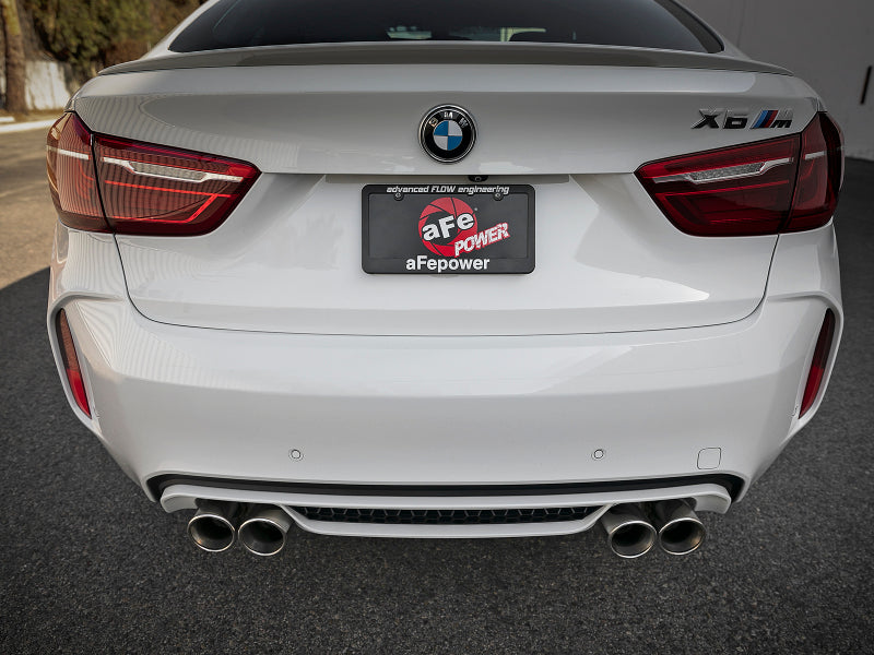 aFe MACH Force-Xp 3.5in. 304 SS C/B Exhaust w/o Muffler 15-18 BMW X5 M V8-4.4L (tt) - Polished Tip - 49-36342-P