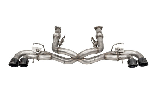 Corsa 2020-2025 Corvette C8 3in Valved Cat-Back 4.5in Blk Quad Tips - Fits Factory NPP Exhaust - 21105BLK