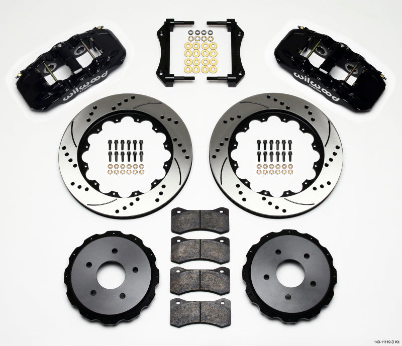 Wilwood AERO4 Rear Kit 14.00in Drilled 97-04 Corvette C5/Z06 05-13 C6 - 140-11119-D