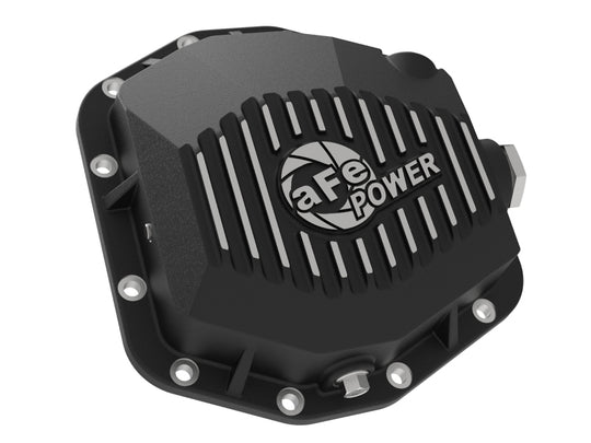 aFe 18-24 Jeep Wrangler JL Dana M220 Pro Series Front Diff Cover w/ Oil - Black - 46-71001B