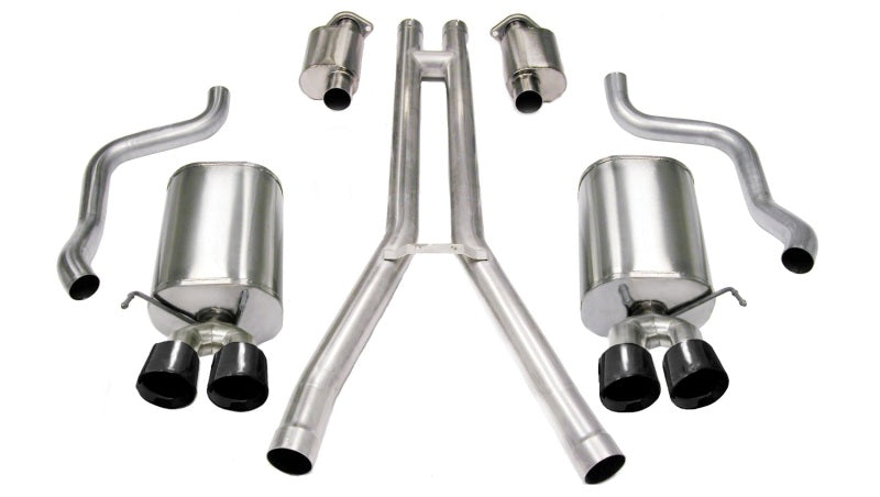 Corsa 2004-2008 Cadillac XLR 4.6L 25in Cat-Back Dual Rear w Twin 35in Black Pro-Series Tips - 14156BLK
