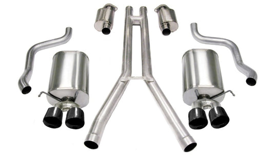 Corsa 2004-2008 Cadillac XLR 4.6L 25in Cat-Back Dual Rear w Twin 35in Black Pro-Series Tips - 14156BLK