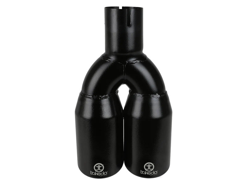 aFe Takeda 304 Stainless Steel Clamp-on Exhaust Tip Black 2-1/2ininlet x 3-1/2in Outlet X 12in L - 49T25374-B121