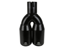 Load image into Gallery viewer, aFe Takeda 304 Stainless Steel Clamp-on Exhaust Tip Black 2-1/2ininlet x 3-1/2in Outlet X 12in L - 49T25374-B121