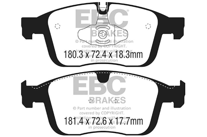 EBC 2016+ Volvo XC60 2.0L Turbo T5 Redstuff Front Brake Pads - DP32296C