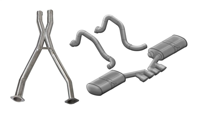 Corsa 97-04 Chevrolet Corvette (C5) 2.5in Sport Cat-Back Exhaust - 3.5in Tigershark Tips - 14139CB