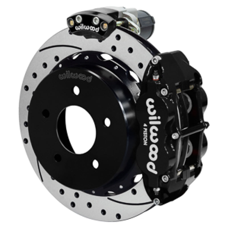 Wilwood 88-98 GM C1500 Superlite Rear Elec. Parking Brake Kit 14in SRP Rotor 3.25in Offset - Blk - 140-18045-D