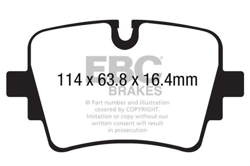 EBC 14+ Jaguar F-Type (Cast Iron Rotors Only) 5.0 Supercharged (490) Yellowstuff Rear Brake Pads - DP42192R