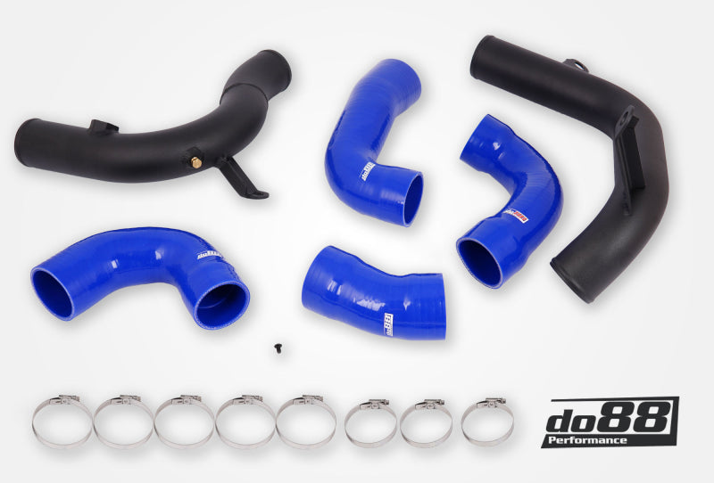 do88 Audi/Seat/Skoda/Volkswagen 1.8T/2.0T (MQB) OEM Intercooler Pressure Pipes w/Blue Hoses - TR-340-OE-3-B