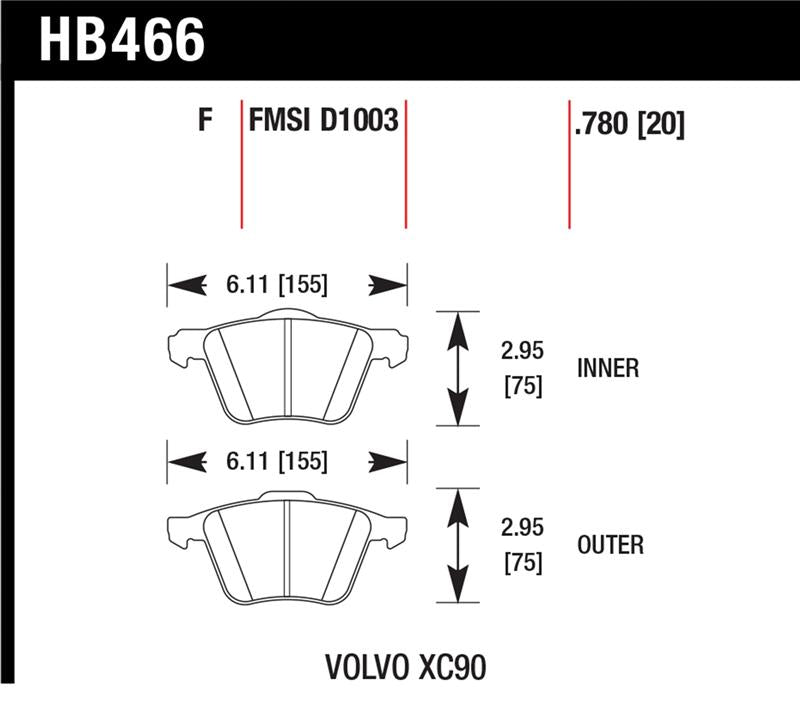 Hawk LTS Street Brake Pads - HB477Y.610