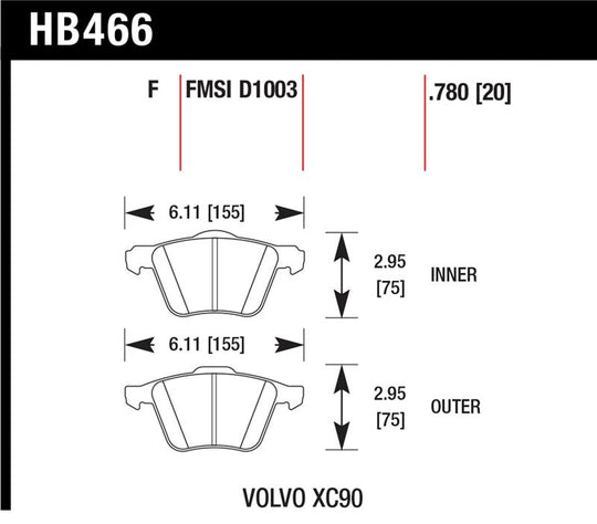 Hawk LTS Street Brake Pads - HB477Y.610