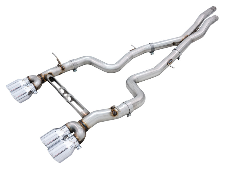 AWE Tuning BMW F8X M3/M4 Track Edition Cat-Back Exhaust - Chrome Silver Tips - 3020-42082