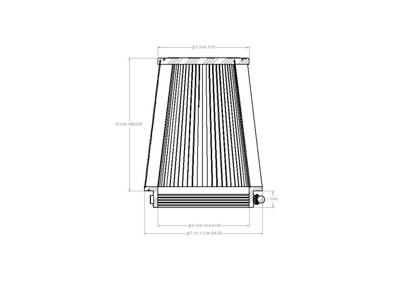 aFe Magnum FORCE Intake Replacement Air Filter w/D2 Dura-Dry Media 5-1/2inF x(10x7)inB x 7inT x 8inH - 21-90020V
