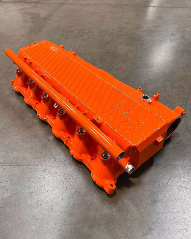 CSF Toyota A90/A91 Supra/ BMW G-Series B58 Charge-Air Cooler Manifold - Fire Orange - 8200FR