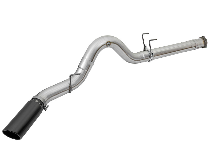 aFe ATLAS 5in DPF-Back Alum Steel Exhaust System w/Black Tip 2017 Ford Diesel Trucks V8-6.7L (td) - 49-03090-B