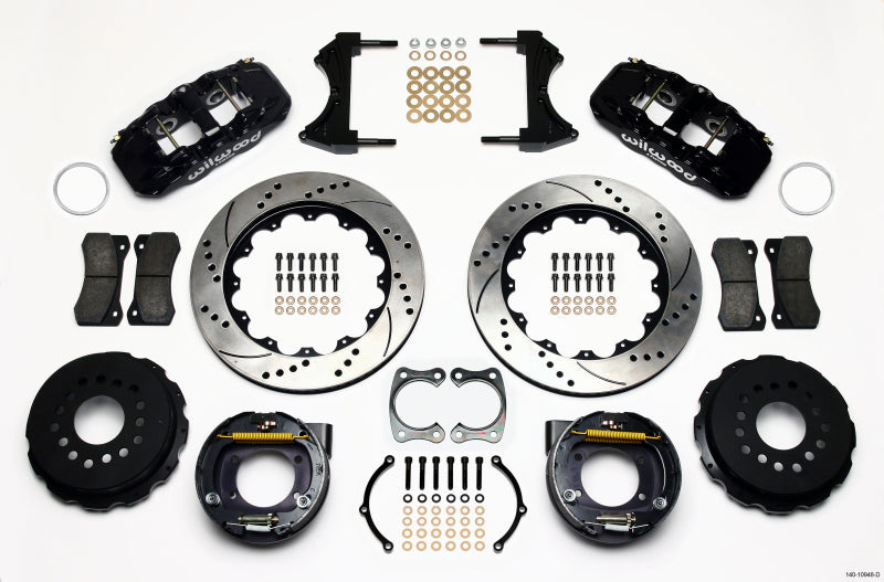 Wilwood AERO4 Rear P-Brake Kit 14.00in Drilled Big Ford New Style 2.50in Offset - 140-10948-D