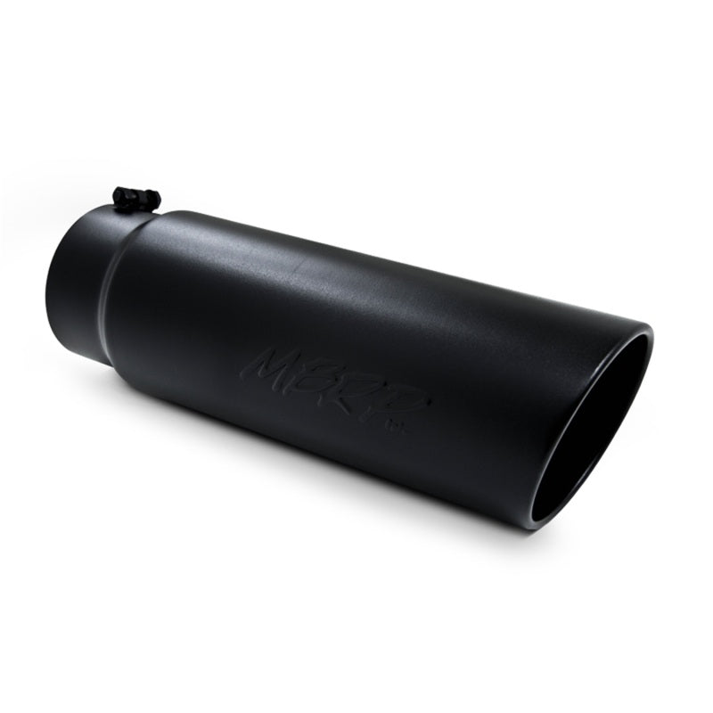MBRP Universal Tip 6in OD Angled Rolled End 5in Inlet 18in Length Black Finish Exhaust - T5125BLK