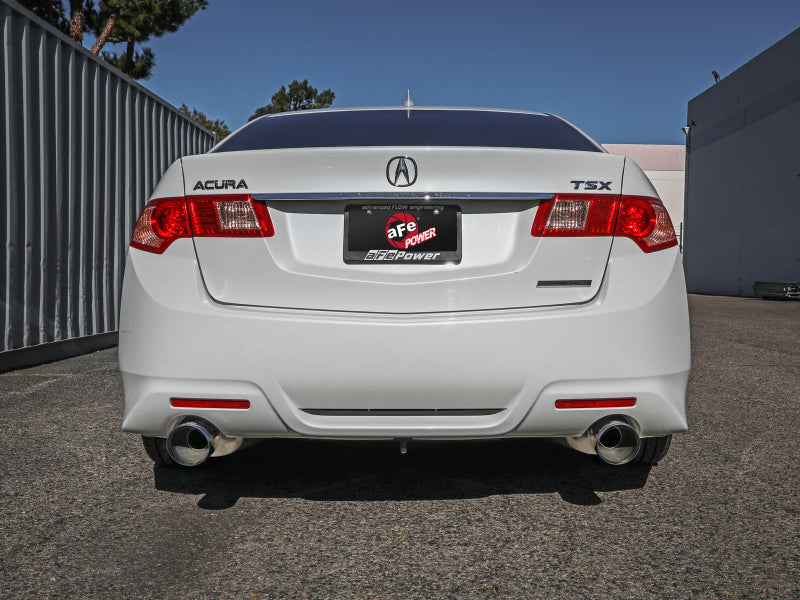 aFe 09-14 Acura TSX L4 2.4L Takeda 2-1/2in to 2-1/4in 304 SS Cat-Back Exhaust System w/BlueFlame Tip - 49-36629-L