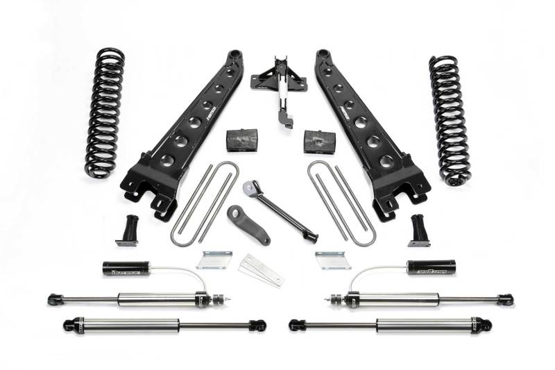 Fabtech 17-21 Ford F250/350 4WD Gas 6in Rad Arm Sys w/Coils & 2.25 Dl Resi Frt & Dl Rr Shks - K2295DL