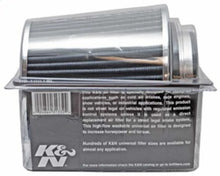 Load image into Gallery viewer, K&amp;N Universal Filter Chrome Round Tapered White - 4in Flange ID x 1.125in Flange Length x 5.5in H - RG-1001WT