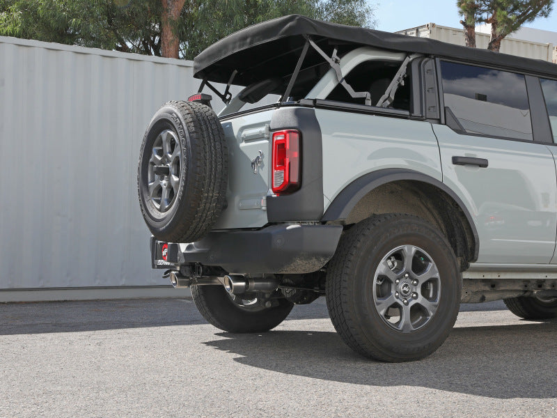 aFe 2021+ Ford Bronco L4-2.3L (t) / V6-2.7L (tt) Vulcan 3in. to 2.5in. SS Cat-Back - Polished - 49-33138-P