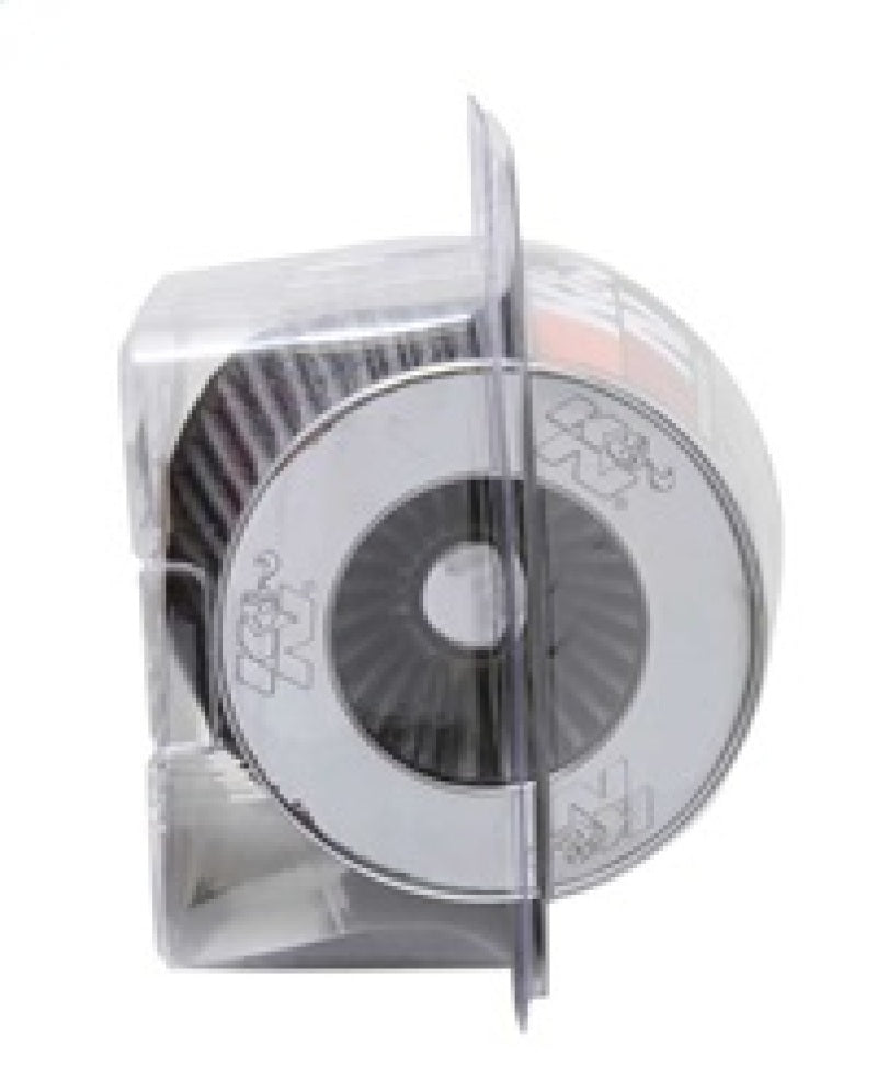 K&N Universal Filter Chrome Round Tapered White - 4in Flange ID x 1.125in Flange Length x 5.5in H - RG-1001WT