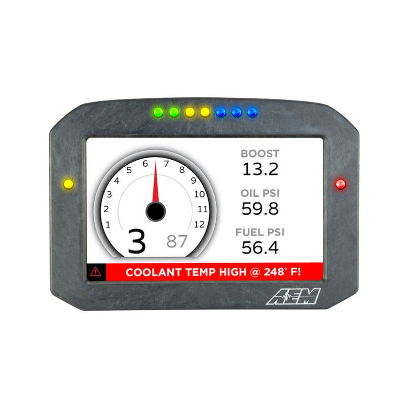 AEM CD-7LG Carbon Logging Flush Digital Dash Display w/ Internal 20Hz GPS & Antenna - 30-5703F