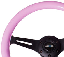 Load image into Gallery viewer, NRG Classic Wood Grain Steering Wheel (350mm) Solid Pink Painted Grip w/Black 3-Spoke Center - ST-015BK-PK