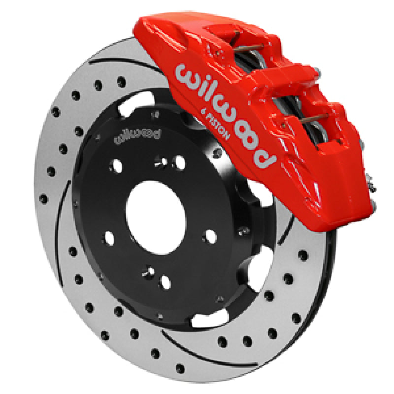 Wilwood 02-06 Acura RSX Drilled & Slotted Front Rotor Kit - Red Calipers - 140-17519-DR