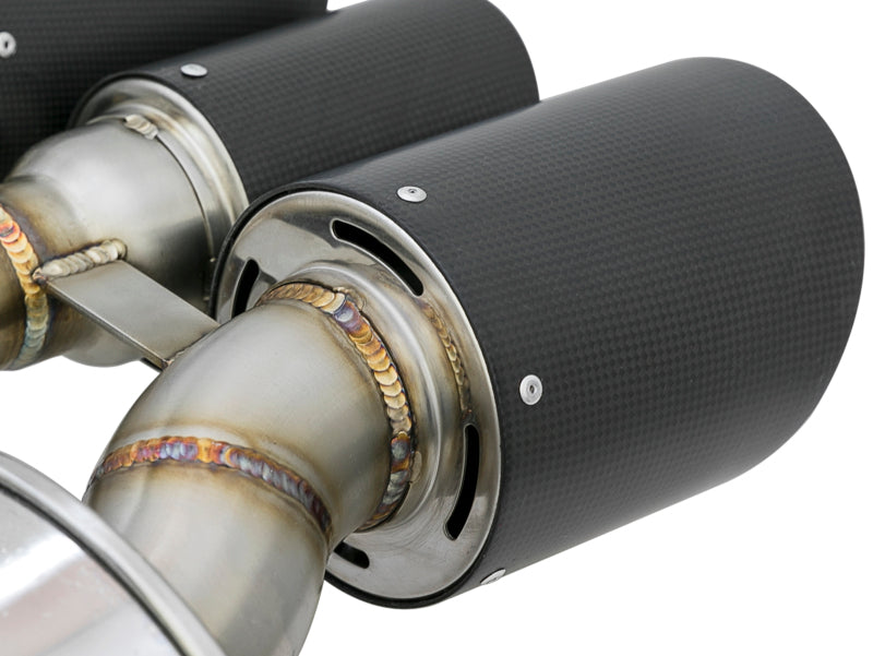 aFe POWER Takeda 2-1/2in to 2-1/4in 304SS Catback Dual-Exit Exhaust 17+ Honda Civic Type R w/CF Tips - 49-36616-C