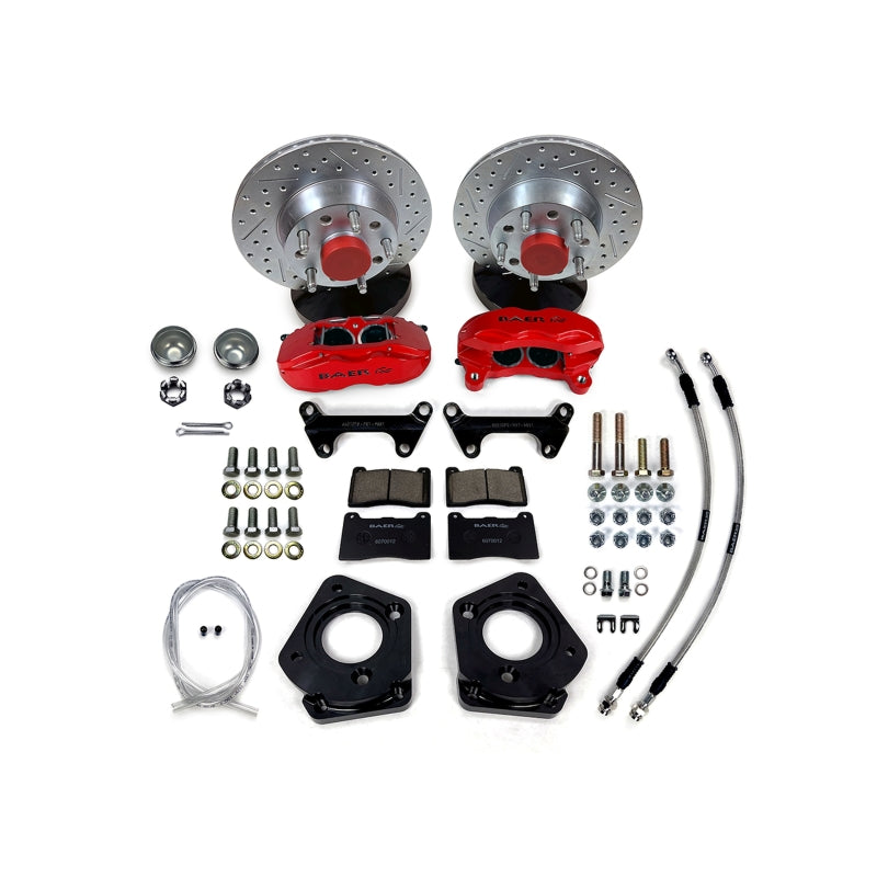 Baer Brakes 62-69 Ford Fairlane 11in SS4 Int Hub Front SDZ Brake Kit - Hugger Orange - 4261645HO