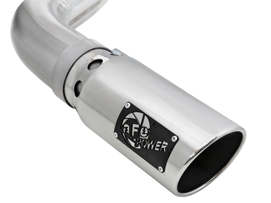 aFe Large Bore-HD 4in 409 SS DPF-Back Exh 18-19 Ford F-150 V6-3.0L (td) w/ Polished Tip - 49-43106-P