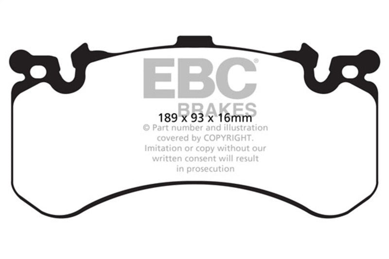 EBC 11+ Audi A8 Quattro 6.3 (Cast Iron Rotors) Yellowstuff Front Brake Pads - DP42158R