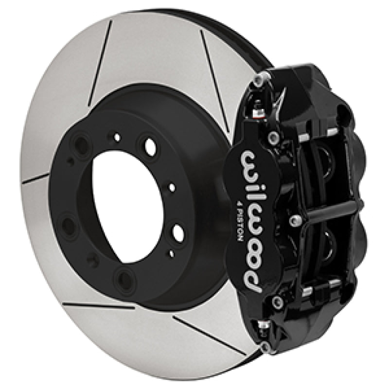 Wilwood 99-12 Porsche 911(996/997) Superlite 4R Rear Brake Kit Slotted 14.00in Rotor w/Lines - Black - 140-17101