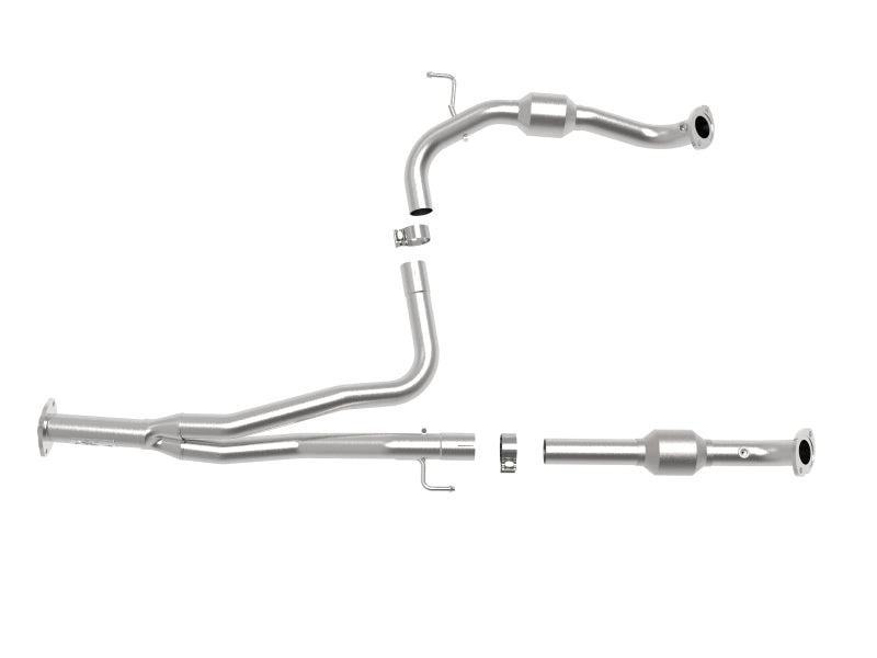 aFe Power Twisted Steel Y-Pipe w/ Cat SS 16-20 Toyota Tacoma V6 3.5L (4WD Only) - 48-46013-RC