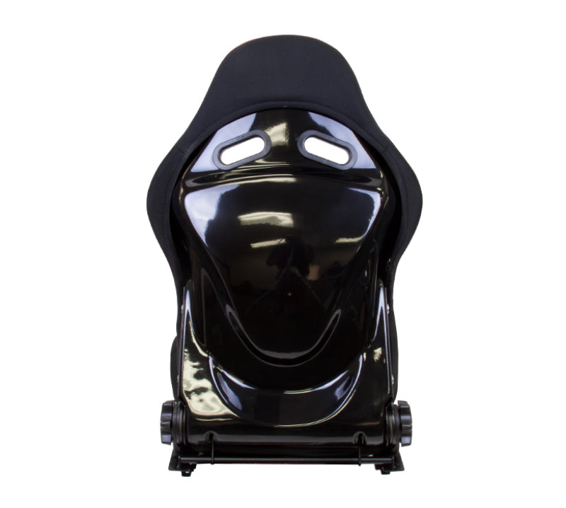NRG FRP Bucket Seat - Reclinable (Black Cloth w/Red Stitching) - RSC-400BK