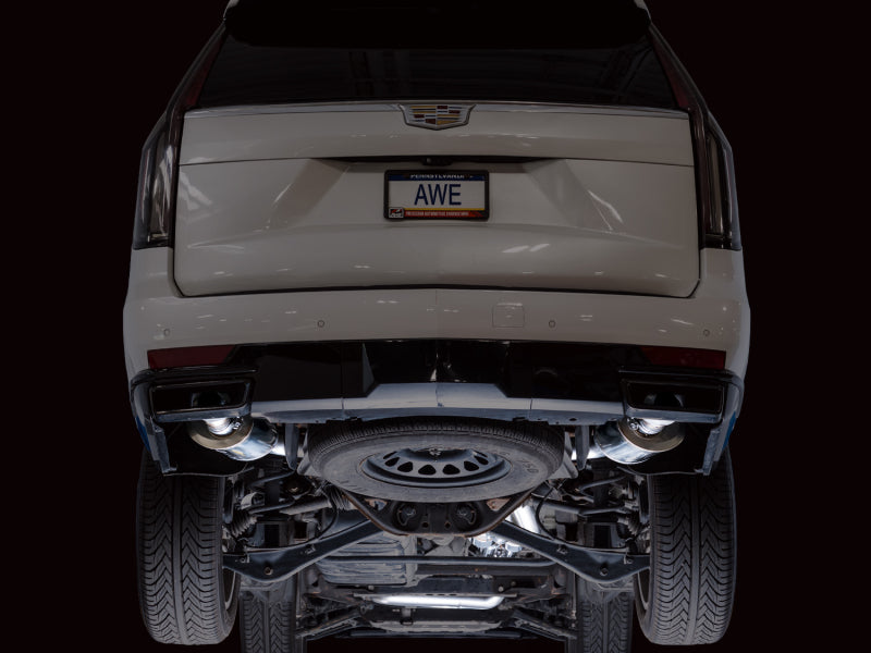 AWE Tuning 2021+ Cadillac Escalade 6.2L ESV 0FG Dual Exit Exhaust System (Reuses OE Tips) - 3015-31222