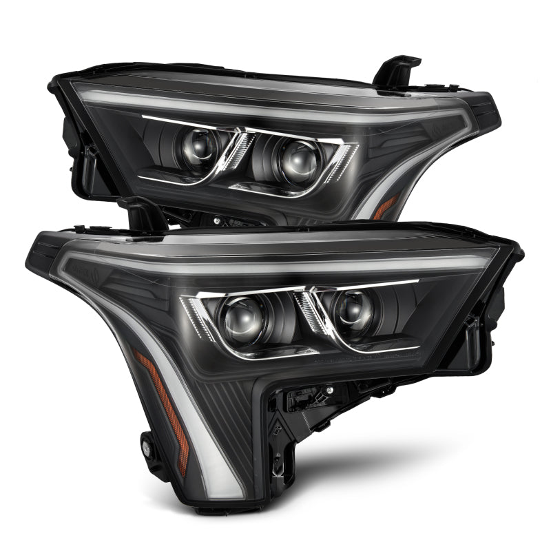 AlphaRex 22-23 Toyota Tundra LUXX-Series Headlights Black w/White DRL - Req 810029 OR 810030 - 880864