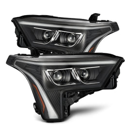 AlphaRex 22-23 Toyota Tundra LUXX-Series Headlights Black w/Amber DRL - Req 810029 OR 810030 - 880874