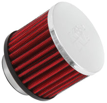 Load image into Gallery viewer, K&amp;N 1.5in Flange ID x 3in OD x 2.5in H Chrome Finish Rubber Base Crankcase Vent Filter - 62-1460