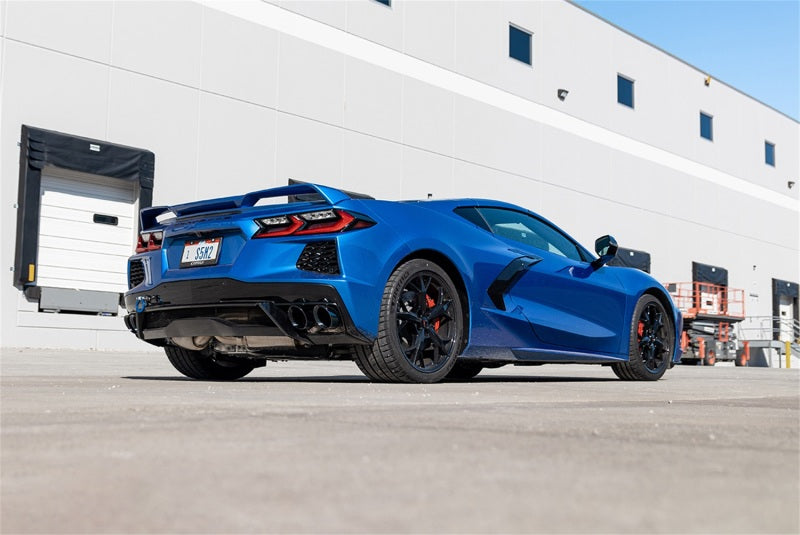 Corsa 20-25 Corvette C8 3in Valved Cat-Back 4.5in Blk Quad Tips Fits Factory Perf Exhaust DeletesAFM - 21103BLK