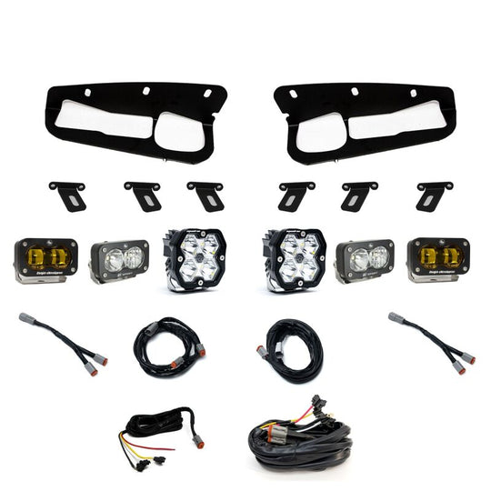 Baja Designs 21-25 Ford Bronco Squadron 2.0 Sport (Spot) & S2 Sprt D/C Clr /S2 SAE Ambr ST Bmpr w/UP - 440083UP